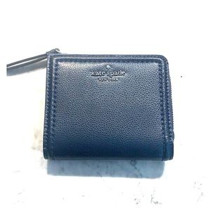 Kate Spade small navy leather folded wallet